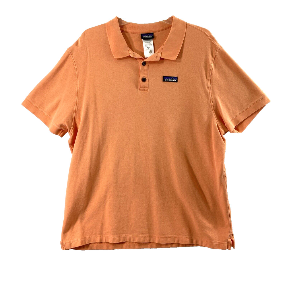 Patagonia Polo Shirt‎ Mens XL Light Orange Casual Short Sleeve Organic Cotton
